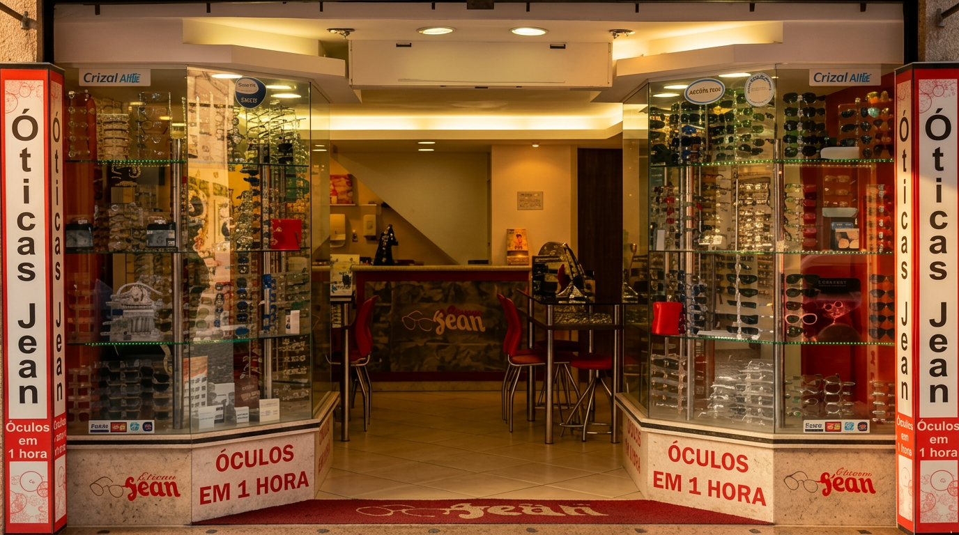 Vitrine da Óticas Jean no Centro do Rio